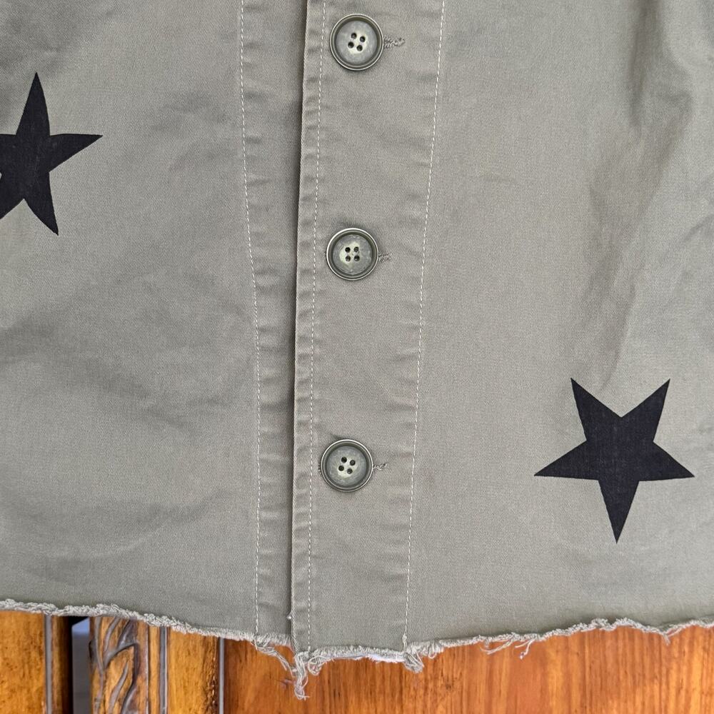 Cezele Olive Green Black Star Military Utility Jacket Size M - Picture 10 of 15